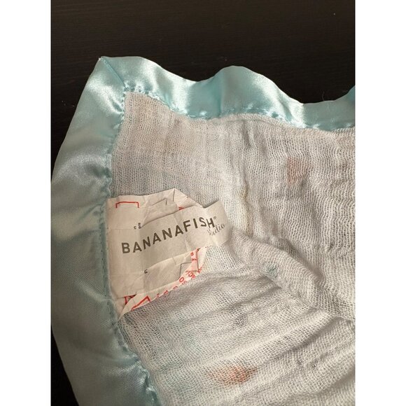 Bananafish Blue Satin Trim Baby Lovey Security Blanket Plush Giraffe Head Safari - Picture 5 of 7